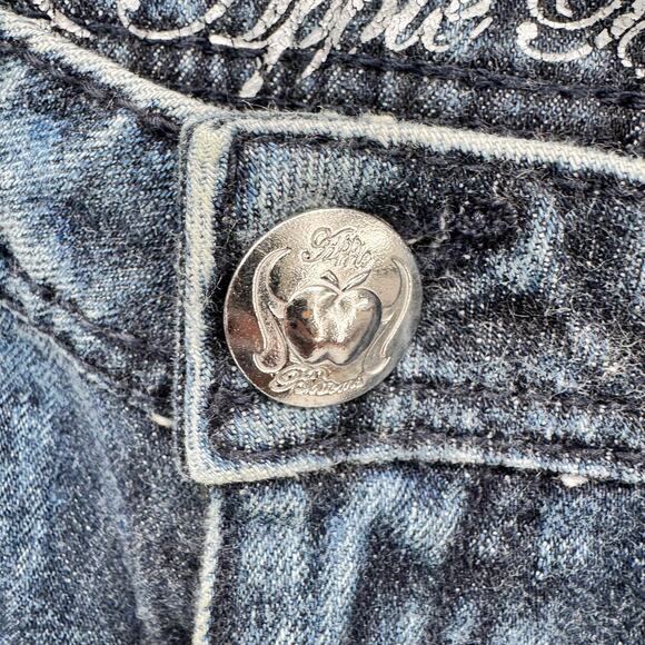 Apple Bottoms Jeans Womens 7 / 8 (30x33 ACTUAL) Acid Wash Rhinestone Denim Y2K - Picture 7 of 12